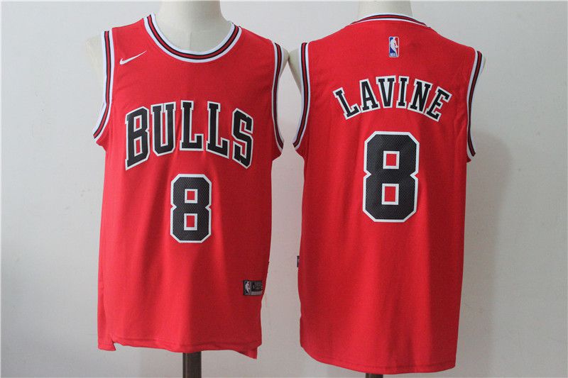 Men Chicago Bulls #8 Lavine Red NBA Jerseys